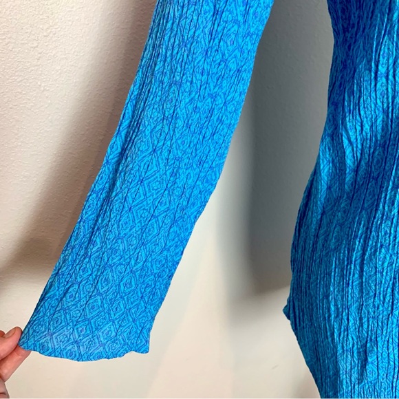 Kim Rogers Blue V-Neck Long Sleeve Top Large - Picture 4 of 11